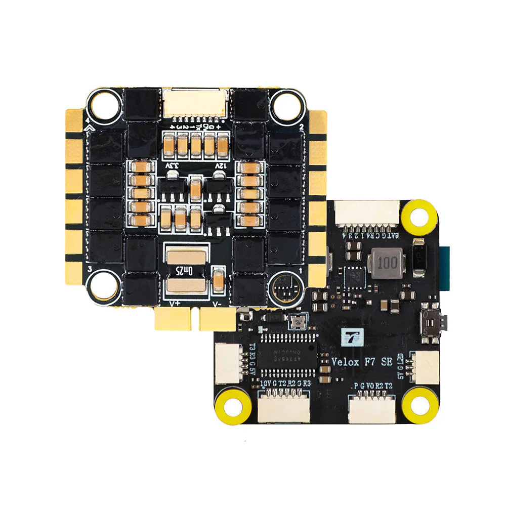 T-MOTOR VELOX F7 SE F722 FLIGHT CONTROLLER & VELOX V50A SE 3-6S BLHELI32 4IN1 ESC STACK