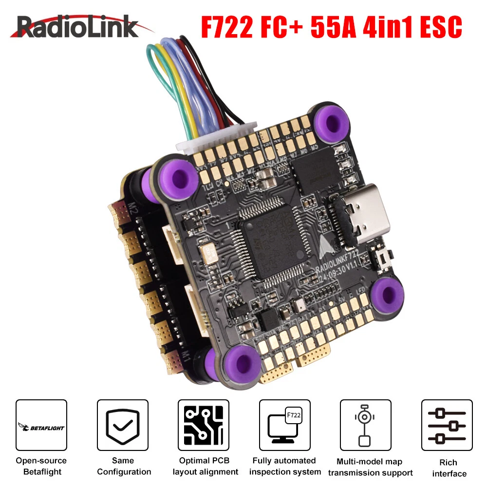 Radiolink F722 Flight Controller Stack with 55A ESC