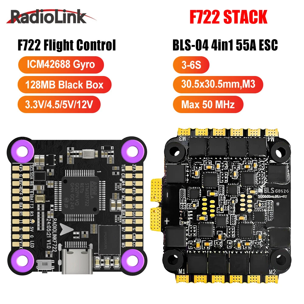 Radiolink F722 Flight Controller Stack with 55A ESC