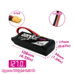 CNHL Black Series 2200mAh 7.4V 2S 30C Lipo Battery with XT60