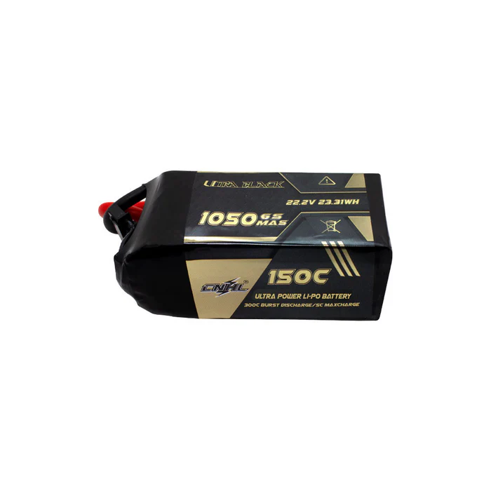 CNHL Ultra Black 1050mAh 22.2V 6S 150C Lipo Battery with XT60 Plug